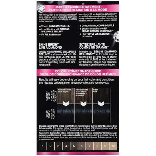 Schwarzkopf Color Ultime Hair Color, 1.4 Sapphire Black, 1 Application - Permanent Black Hair Dye for Vivid Color Intensity and Fade-Resistant Shine up to 10 Weeks - Image 3