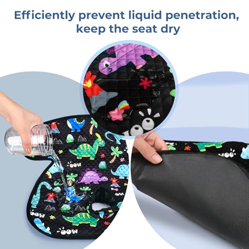 Image of COOLBEBE Car Seat Protector for Potty Training, 2 Pack Dry Waterproof Car Seat Liner Toilet Training for Baby Toddler, Piddle Pads Cover Pad for Strollers & Carseat (Dinosaur,2PC)