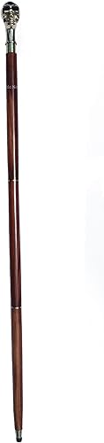 Miniatura 5 de Palo de madera marrón con cabeza de latón con diseño de calavera y cabeza completa, regalo vintage para hombres, regalo para mujeres, 37 pulgadas,