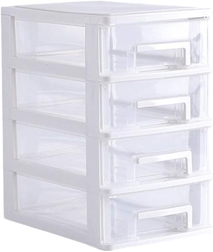 DOITOOL Armario tipo cajón de plástico de cuatro capas, organizador de cajones de almacenamiento transparente portátil, estante de almacenamiento