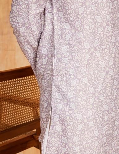 Image of Amazon Brand - Symbol Men's Polyester Festive Printed Long Kurta (Regular Fit)