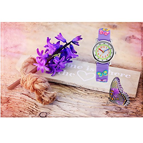 Image of Jewtme Cute Toddler Children Kids Watches Ages 3-8 Analog Time Teacher 3D Silicone Band Cartoon Watch for Little Girls Boys