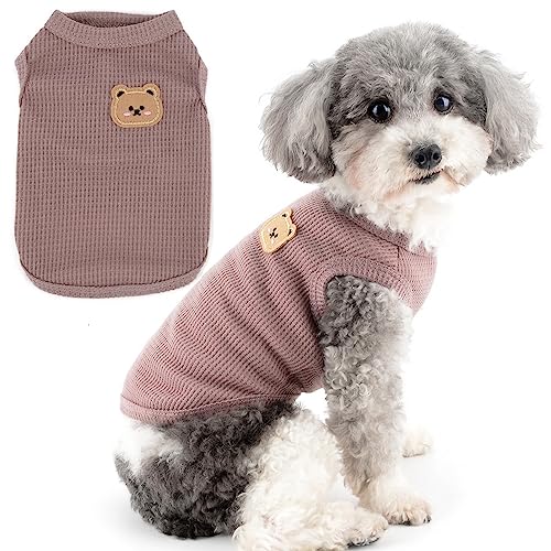 Zunea Dog Shirts for Small Dogs Summer Vest T-Shirt Soft Breathable Puppy Clothes Basic Tee Shirt Pet Sleeveless Tank Top Chihuahua Yorkie Cat Sweatshirt Apparel Purple M