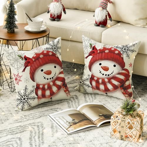 Housse de coussin 45x45 rouge pour rénover votre déco de Noël - 4
