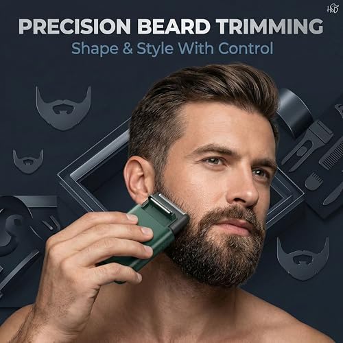 Image of Drumstone Rechargeable Electric Razor & Beard Trimmer for Men, Wet & Dry Cordless Shaver with Precision Blade System, USB Charging, Compact Travel Design & Portable Grooming Device for Daily Use