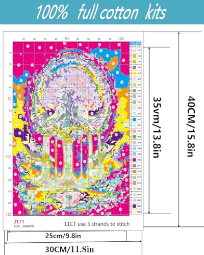 Image of Tree of Life Stamped Cross Stitch Kits - Waterfall Needlepoint Counted Cross Stitch Kits for Beginners Adults Patterns Crossstitching Dimensions Embroidery Kits Arts and Crafts