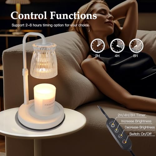 Shering Candle Warmer Lamp with Timer Dimmable, Gift Box, Gifts for Her, Birthday Gifts for Women, House Warming Gift New Home Decor, Wax Melt Warmer for Scented Jar Candles - Image 6