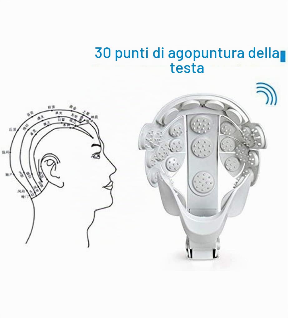 Testa elettrica Massaggiatore Rilassante Anti Perdita di Capelli Casco Vibrante Mal di Testa Sollievo dallo Stress Cervello Relax Dispositivo di Massaggio Migliora il Sonno