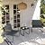 VONZOY Patio Furniture Sets 3 Pcs, Small Rocking Chair Outdoor with Tempered Coffee Table, Thick Padded Patio Bistro Sets for Backyard, Lawn and Front Porch (Grey, 3pcs)
