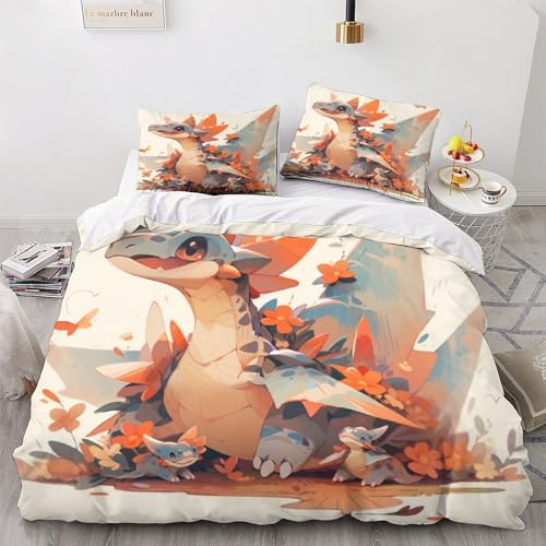 Housse de couette ptérodactyle 3D imprimée lit 2 personnes douce