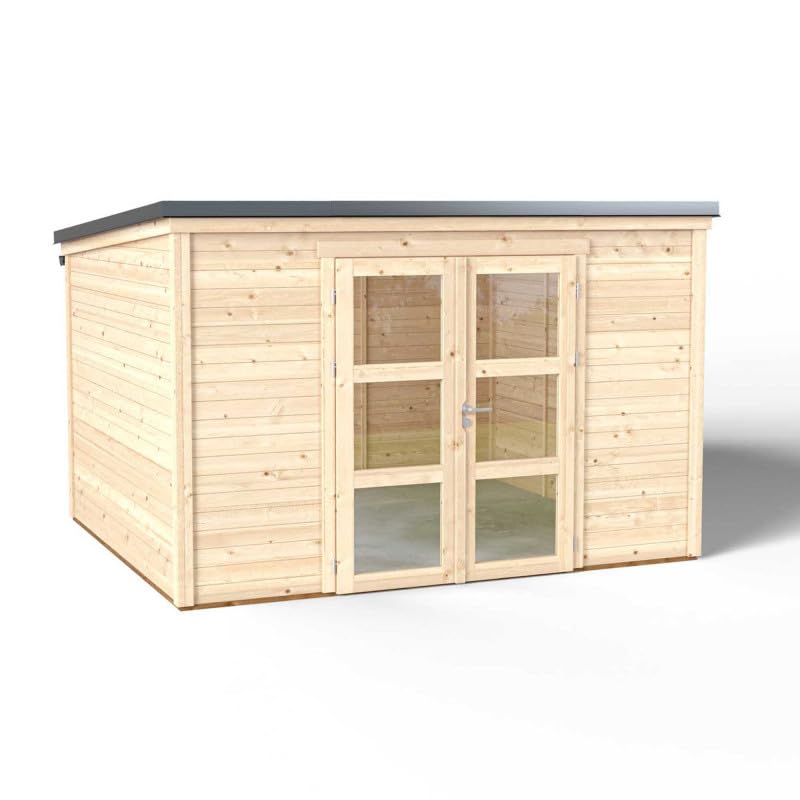 Madeira Abri de Jardin Premium Shelty Plus Modern 9m², toiture Plate en Acier galvanisé – 274 x 330 x H.198 cm