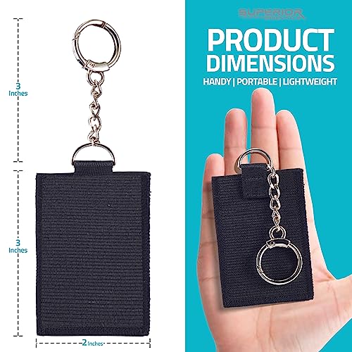 SUPERIOR ESSENTIALS Nylon Thread Wallet - Front Pocket Minimalist Wallet for Men and Women with a Classy D-Ring and Anchor Chain - Classy Slim Wallet Card Holder (Black 1PC)2