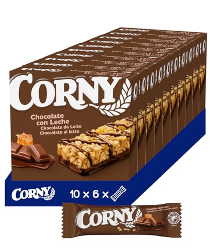 Corny - Barritas de Cereales con Chocolate con Leche. 10 estuches con 6 barritas 10x(6x25g)