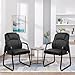 CLATINA Leather Guest Chair with Padded Arm Rest for Reception Meeting Conference and Waiting Room Side Office Home Black with Sled Base 1 Pack