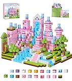 PINKCAT 100PCS Magnetic Blocks, Kids Building Pink Fantasy Castle Cubes, Stacking Tiles, STEM Sensory Toys for Toddlers, Easter Basket Stuffers for 3 4 5 6 7 8-12 Years Girls Boys Gifts