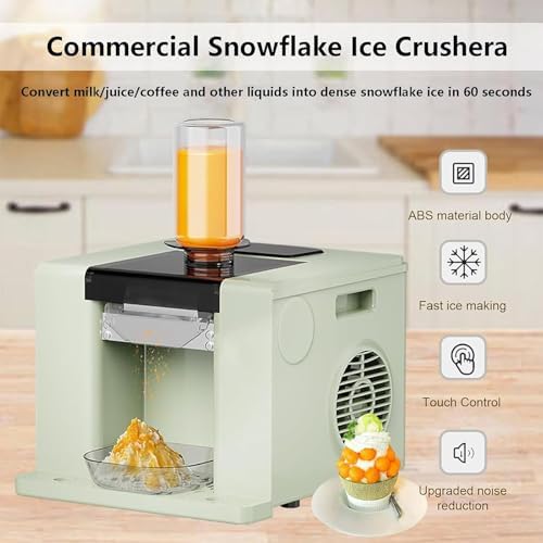 Automatic Ice Shaver Machine 280W, High Efficiency Ice Maker 60KG/24H, Perfect for Cold Drink Shops & Milk Tea Stores, Ideal for Home Use
