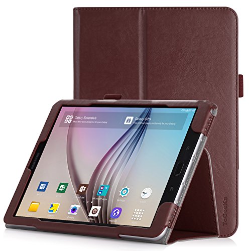 Iharbort Suave Funda de Piel la PU para Samsung Galaxy Tab S3 9.7 Inch SM-T820 T825 con Función Automática para Dormir/Despertar, Correa para la Mano y Ranura para Tarjeta, Marrón