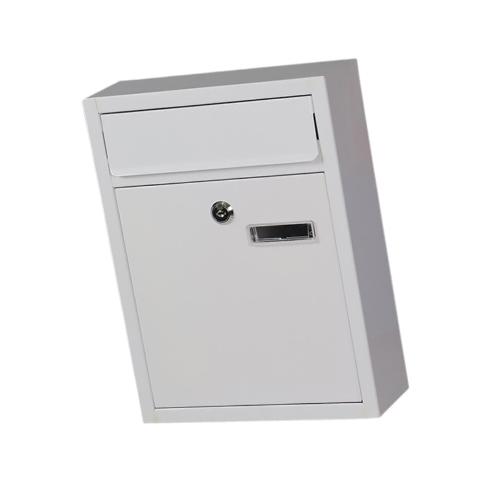 TWISAXC Premium Modern Vertical Wall Mount Letterbox Add Elegance To Home Wall Mount Mailbox Mail Box Letter Magazines Post, White, 9.45x3.15x12.60 inch