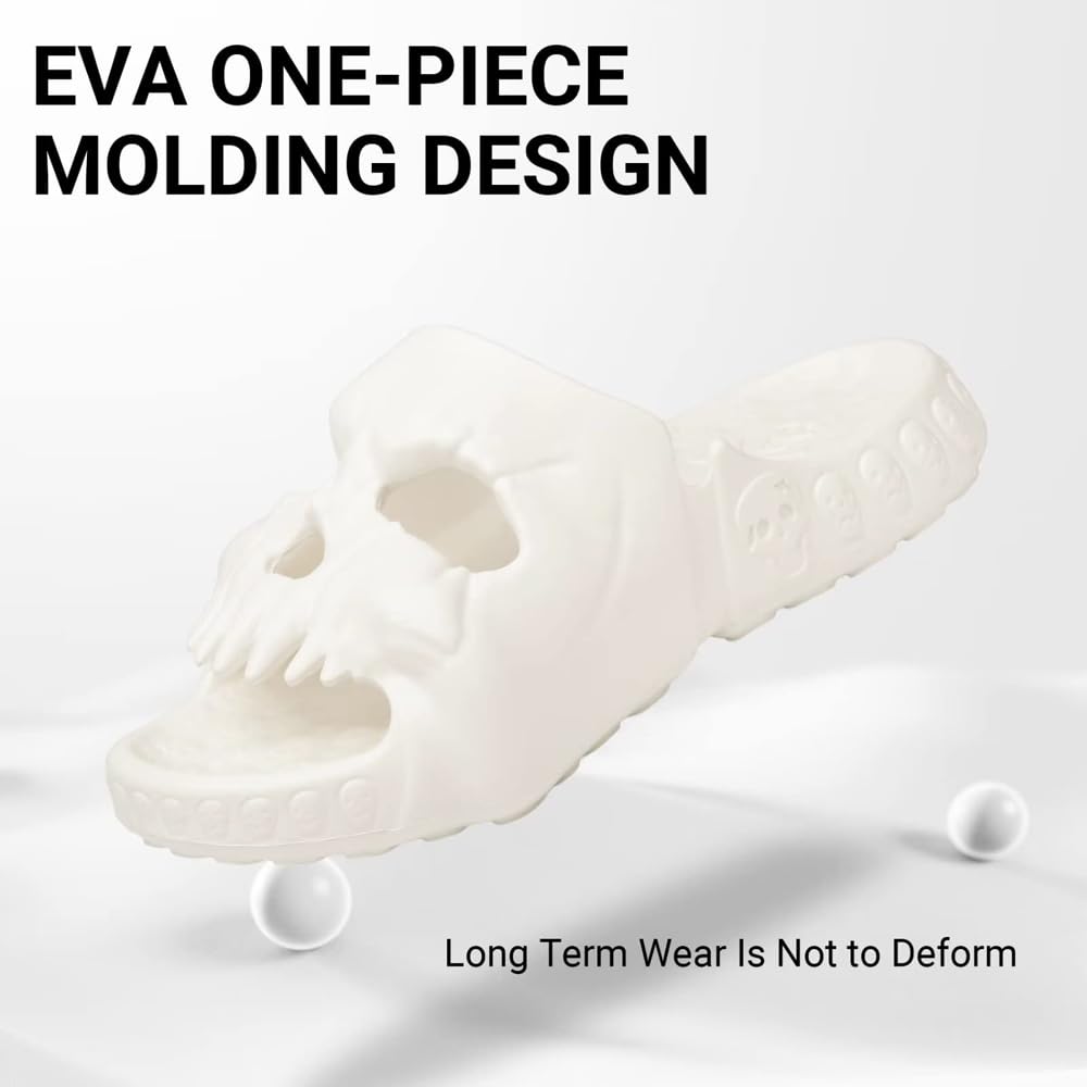 Asifn Skull slides zapatillas de ducha para mujeres sandalias interiores para hombres Eva gruesas y suaves con los dedos abiertos sandalias de piscina de playa interior y exterior