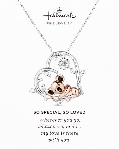 Miniatura 3 de So Special So Loved - Collar con corazón de oso de Kuala en plata de ley y chapado en oro rosa de 14 quilates con diamantes Metal diamante blanco