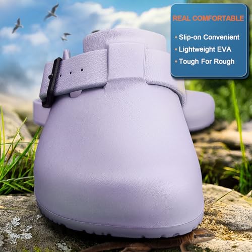 Image of KEMISANT Women Clogs,Comfortable Mules Sandals Slippers Nurse Garden Shoes Unisex for Men Cushioned Support