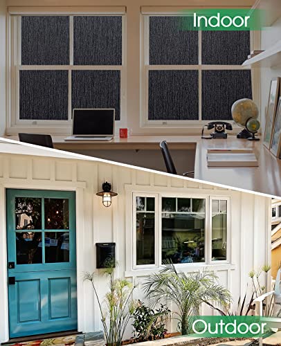 Coavas Window Privacy Film Frosted Glass Window Film Sun Blocking Window Tinting Film For Home, Static Clings Removable Frosting Bathroom Door Window Covering, Non Adhesive (17.5 X 78.7 Inch, Black) #TOP5