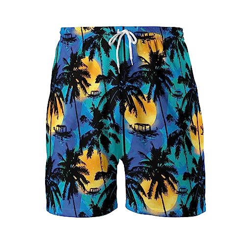 Tropical Mens Hawaiian Sport Shorts - Relaxing Hawaiian Shorts for Men - Casual Drawstring Beachwear Shorts Series 20