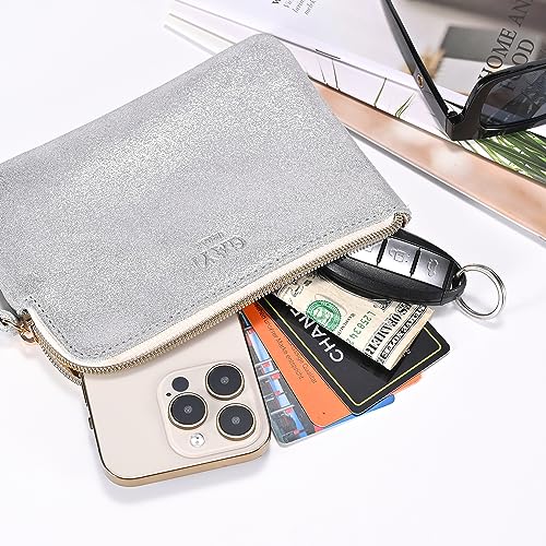 Image of Genuine Leather 4.5 x 6.5 Wristlet Purse for Women, Evening Wristlet Pouch Clutch Bag