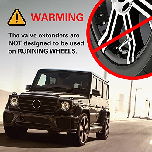Image of CKAuto 6 Pack 45 Degree 90 Degree 135 Degree Metal Valve Stem Extenders, Universal Valve Stem Extensions, Silver | Universal Valve Stem Extensions, Silver