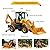 4WD Backhoe Loader with Front and Rear Bucket for Construction | Heavy Duty Backhoe Loader Compact Multifunction Digging and Loading Machine