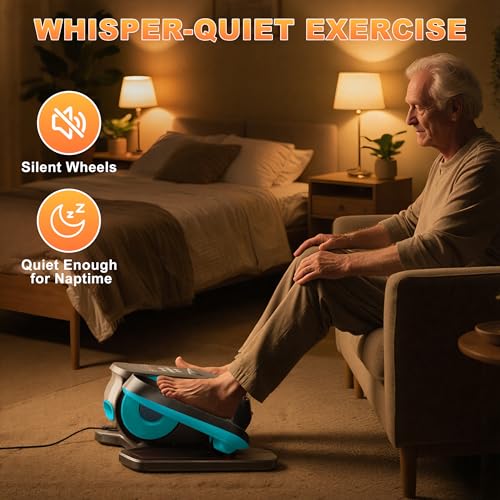 Image of Mini Under Desk Elliptical Low Impact Electric Leg Exerciser As Seen on TV While Sitting for Seniors with Non-Slip Mat Quiet & Portable for Home and Office