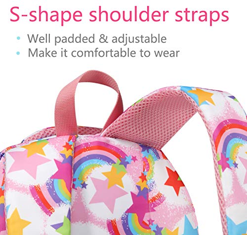 Bluefairy Rainbow Backpack For Girls Kids Elementary School Bags For Kindergarten Childs Star Cute Bookbags Primary Lightweight Lovely Gift Mochilas Escolares Para Niñas De 4 5 6 7 8 Años (Pink) #TOP5