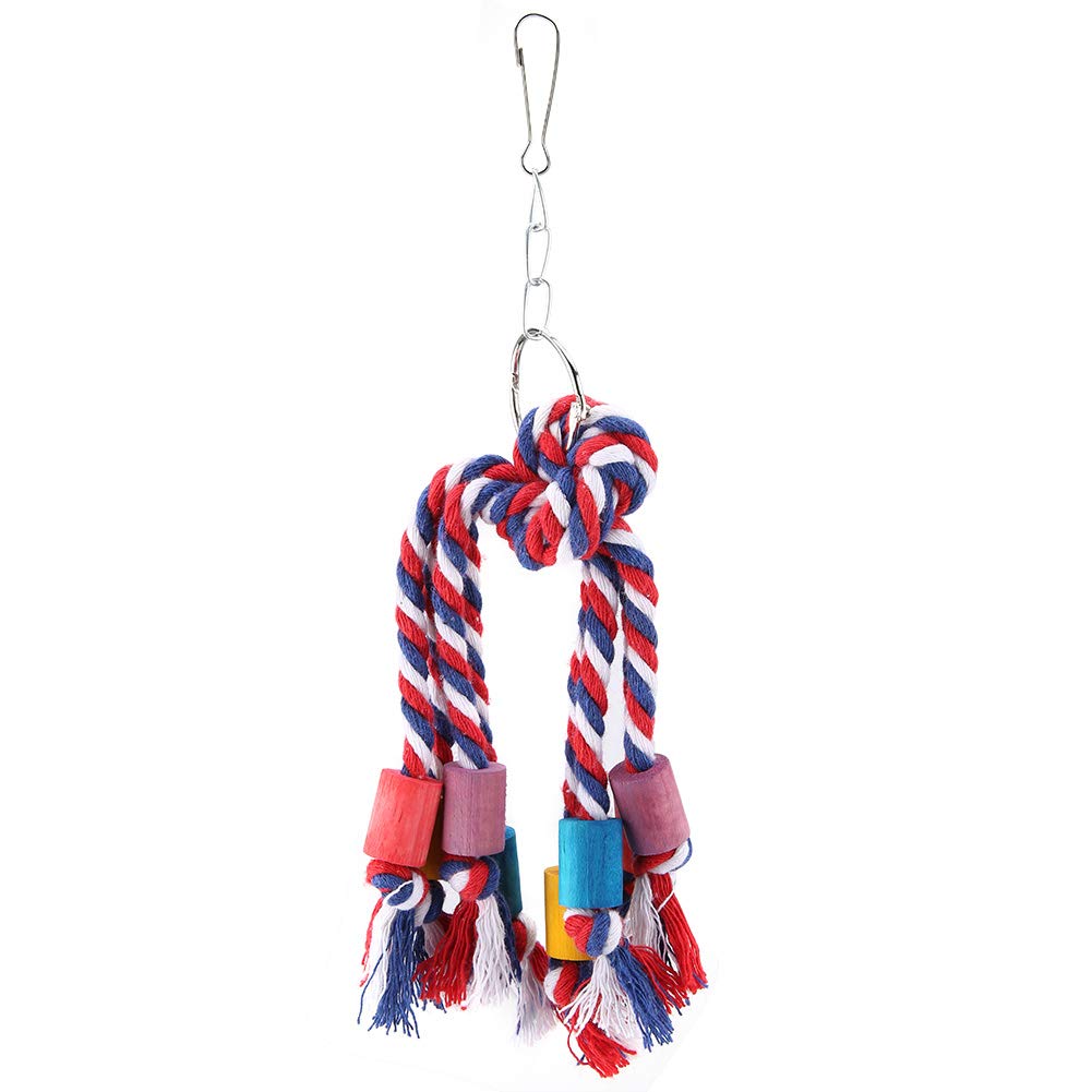 Bird Perch Parrot Hanging Nibble Toy Parrot Colored Cotton Rope ...