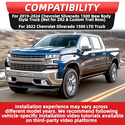 Image of Upgraded Wheel Well Liner Compatible with 2019-2024 Chevrolet Silverado 1500 New Body Style Truck Rear Wheel Guards Mud Flaps Accessories (Excludes ZR2, LT & Custom Trail Boss)