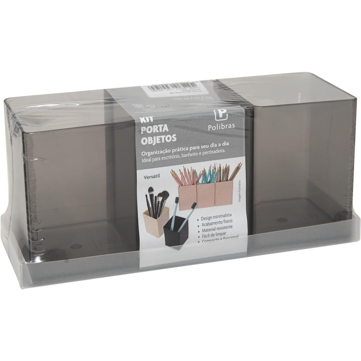 ACESSORIO PARA MESA ORGANIZADOR OFFICE PRETO 3 PEC KIT 203304 - POLIBR