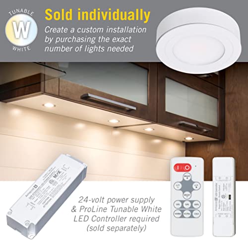 Image of Armacost Lighting PureVue Dimmable LED Undercabinet Puck Light, CCT 2700K - 5000K, Brushed Steel 273411