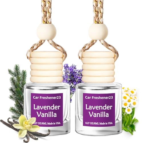 Image of Hanging Car Air Freshener, Long Lasting Scent, Cute Air Fresheners for Women, 2 Pack Non-Toxic Essential Oil Diffuser, Made in USA