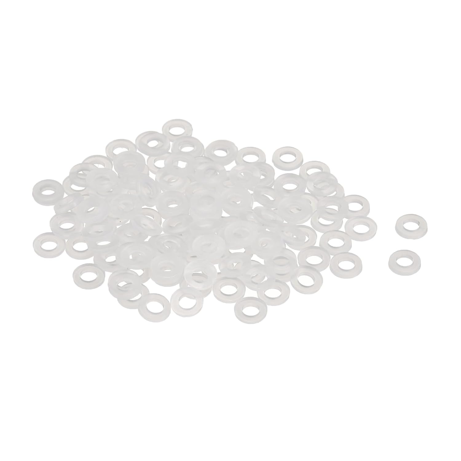 120Pcs M3 Nylon Flat Washers 3mm ID 6mm OD 1mm Thick Plain Washer Grommets Plastic Sheet Gasket Fastener Sealing Spacer Gasket Ring, White