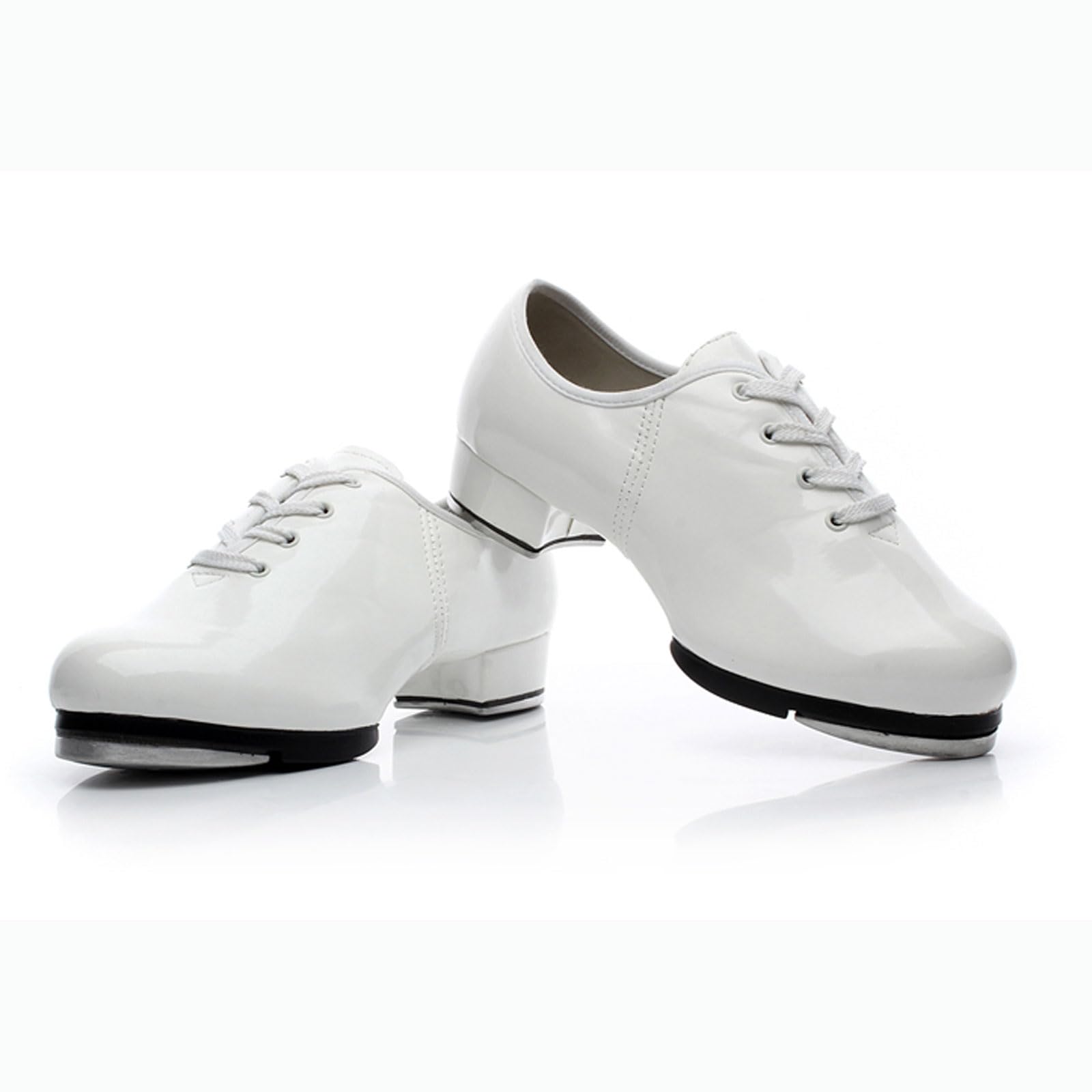 Women's Tap Shoe,kids Tap Shoes,Beginner Tap Dance Shoe,Tap Shoes With Lace-up Soles,Stability,Soft,Clear Sound,For Childrens And Adult,Performances