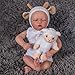 YIHANGG 48CM Neugeborene Reborn Puppe 19 Zoll Frühchen Reborn Baby Augen Geschlossen Realistische Puppe Mit 3D-Hautfarbe Venen Kinder Geburtstag Weihnachten Geschenk