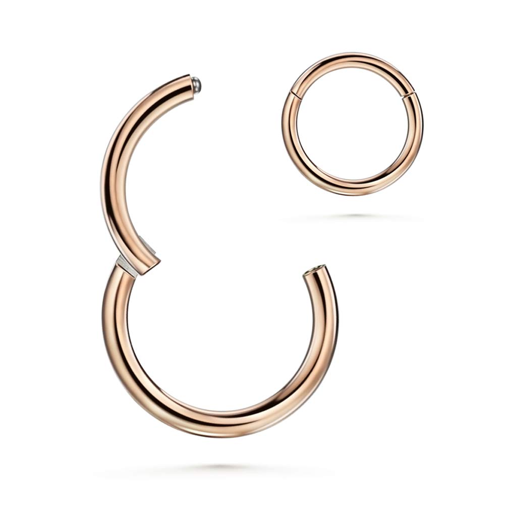 JOFUKIN 316L Surgical Steel Hinged Clicker Segment Septum, Lip Nose Hoop Ring, Helix Daith Cartilage Tragus Ring Body Piercing Jewelry Earring for Women Men — view 11