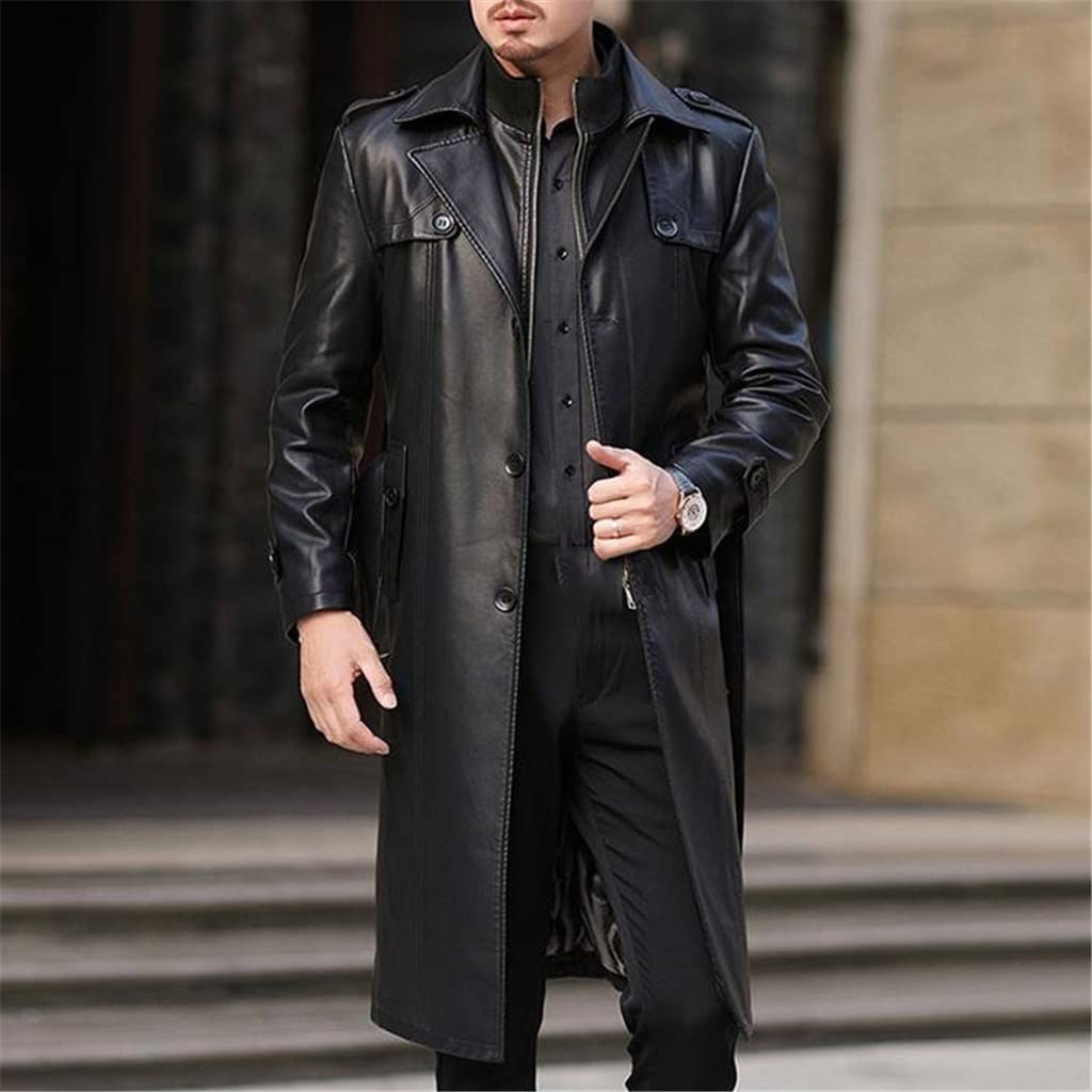Veste En Cuir Véritable Homme Noir Taille 48 FALL & WINTER - Occasion Très Bon état