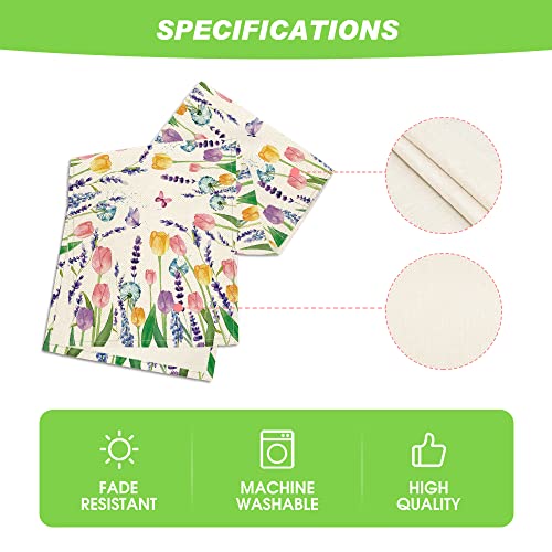 Artoid Mode Tulip Lavender Summer Table Runner, Seasonal Spring Kitchen Dining Table Decoration for Home Party Decor 13x72 Inch - Image 6