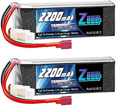 Zeee 3S Lipo Battery 11.1V 2200mAh 35C Soft Case Battery with Deans Connector for RC Airplane Helicopter RC Car Truck Boat UAV Drone FPV(2 Pack)