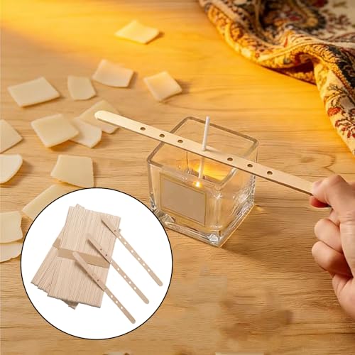 100 Soportes de Mecha de Madera para Velas con 7 Agujeros miniatura 4