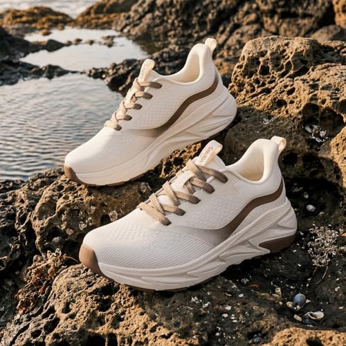 Image of SMILIN Women's Walking Running Shoes with Arch Support, Athletic Comfortable Cushioned Lightweight Tennis Shoes, Lace Up Fashion Sneakers for Standing All Day Work Gym Workout Travel Cross Training