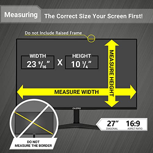 Zoegaa 27 Inch Privacy Screen For Monitor, Removable 16:9 Aspect Ratio Widescreen Monitor Screen Privacy 27 Filter- Anti-Glare Anti Blue Light Filter Compatible With Laptop 27" For Eye Protection #TOP5