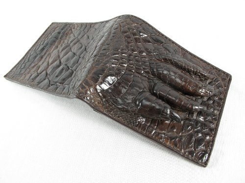 Genuine Crocodile Alligator Foot Claw Skin Leather Bifold Wallet (Chocolate Brown)4