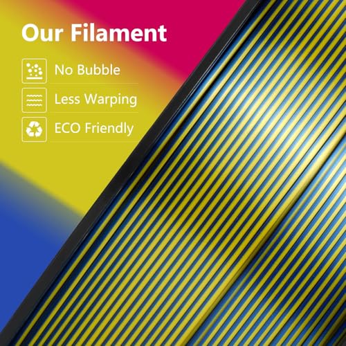 Image of Kingroon Tricolor PLA Filament, Dualcolor Silk PLA Filament, Multicolor 3D Printer Filament, 1.75 mm, Dimensional Accuracy + /- 0.03 mm, 16kg Spool(35.2lbs) 16 Rolls, 16 Different Multicolor Filaments