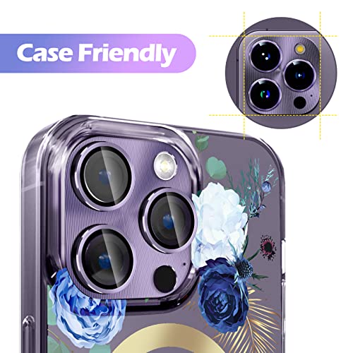 Hlija Rear Back Camera Lens Protector Tempered Glass For Iphone 14 Pro/ 14 Pro Max -3D Full Coverage Metal Ring Cover Case-2 Pack/Original Purple #TOP5
